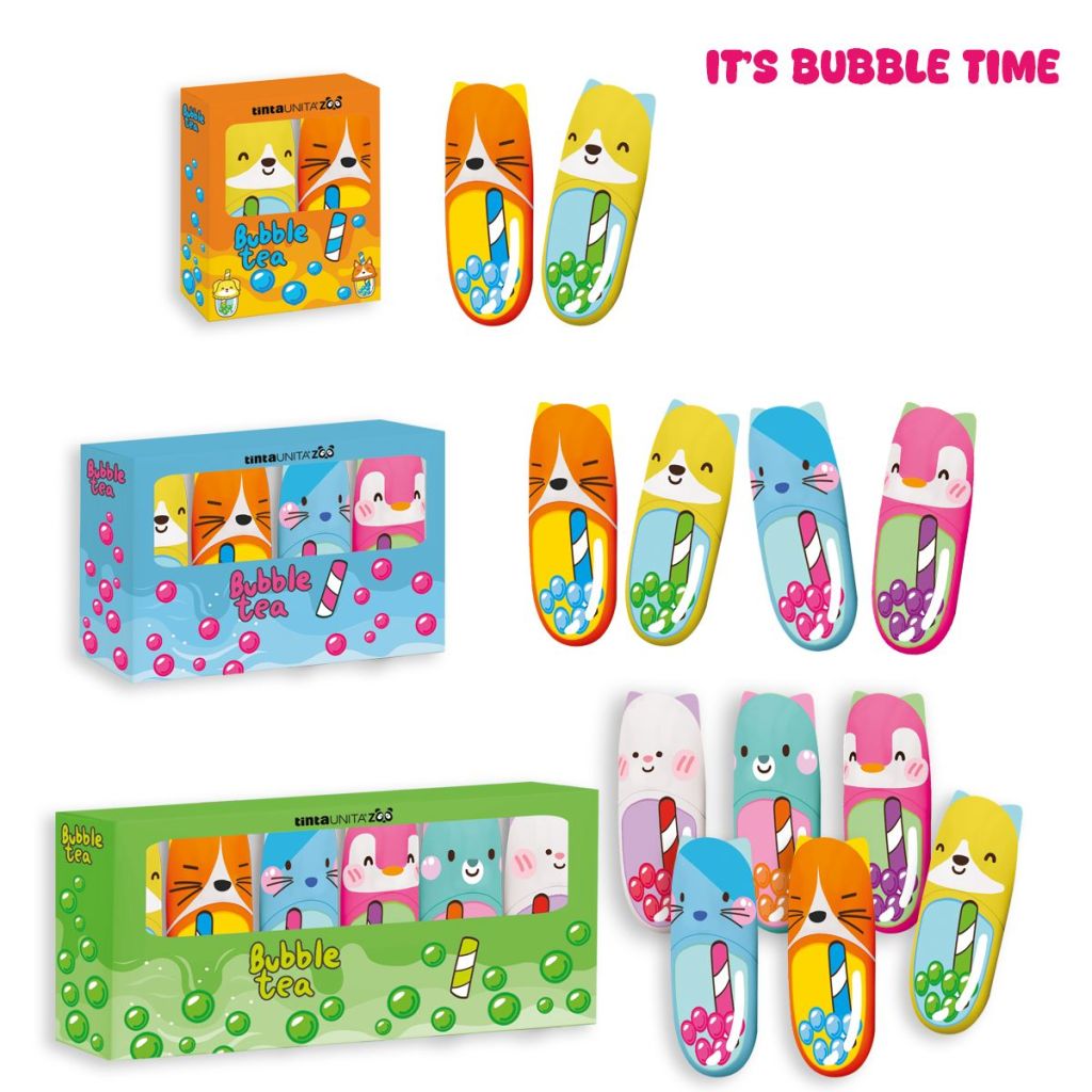 Set Mini Evidenziatori Bubble Tea Tinta Unita Zoo - Un pensierino adorabile