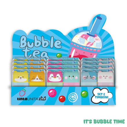 Set 2 timbrini Bubble Tea Tinta Unita Zoo - Super cute e simpatici