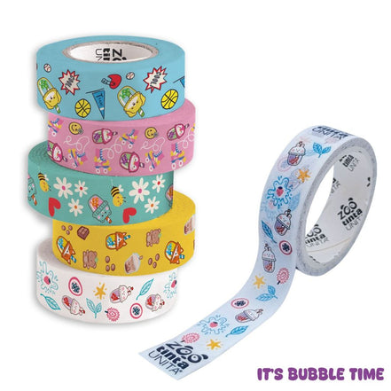 Set Washi Tape Bubble Tea Tinta Unita - Decora i tuoi appunti