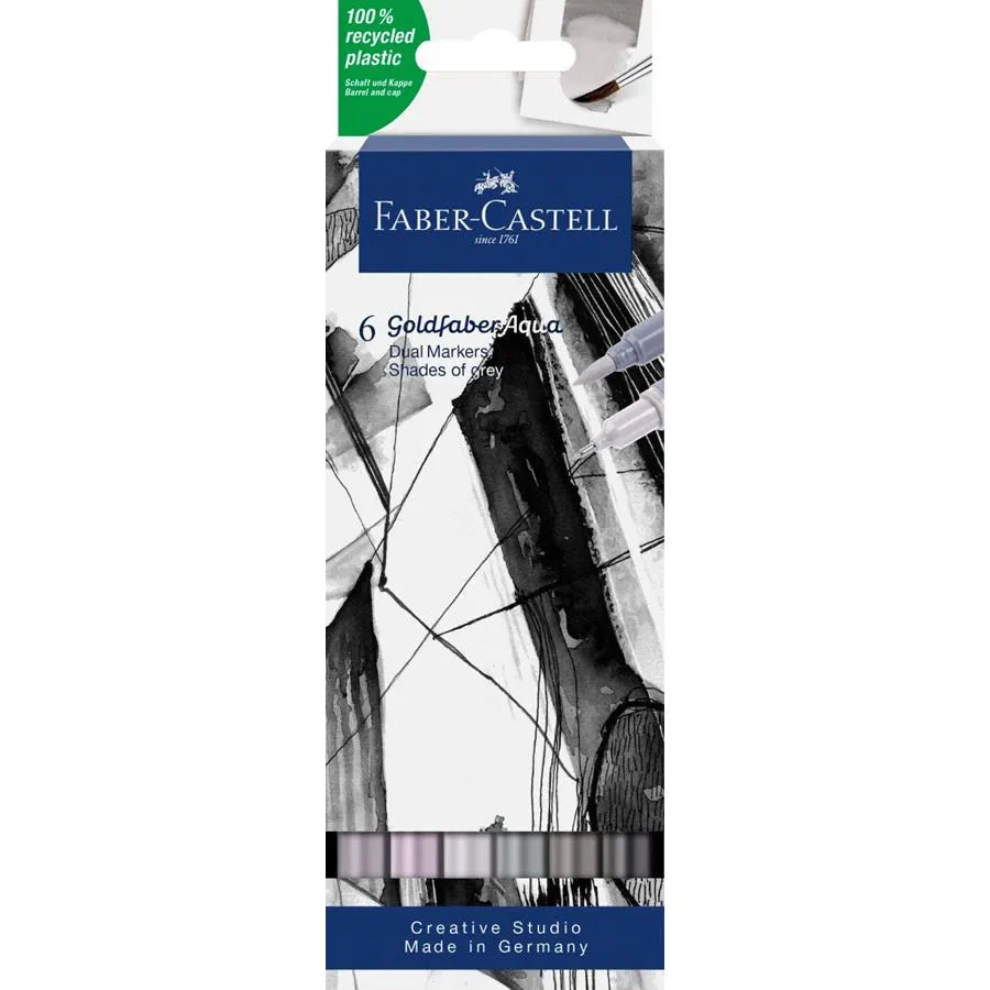 Goldfaber Aqua Dual Marker astuccio da 6, Shades of grey Faber-Castell