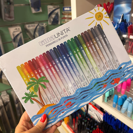 Brush bi punta scatola metallo da 24 - Tinta Unita