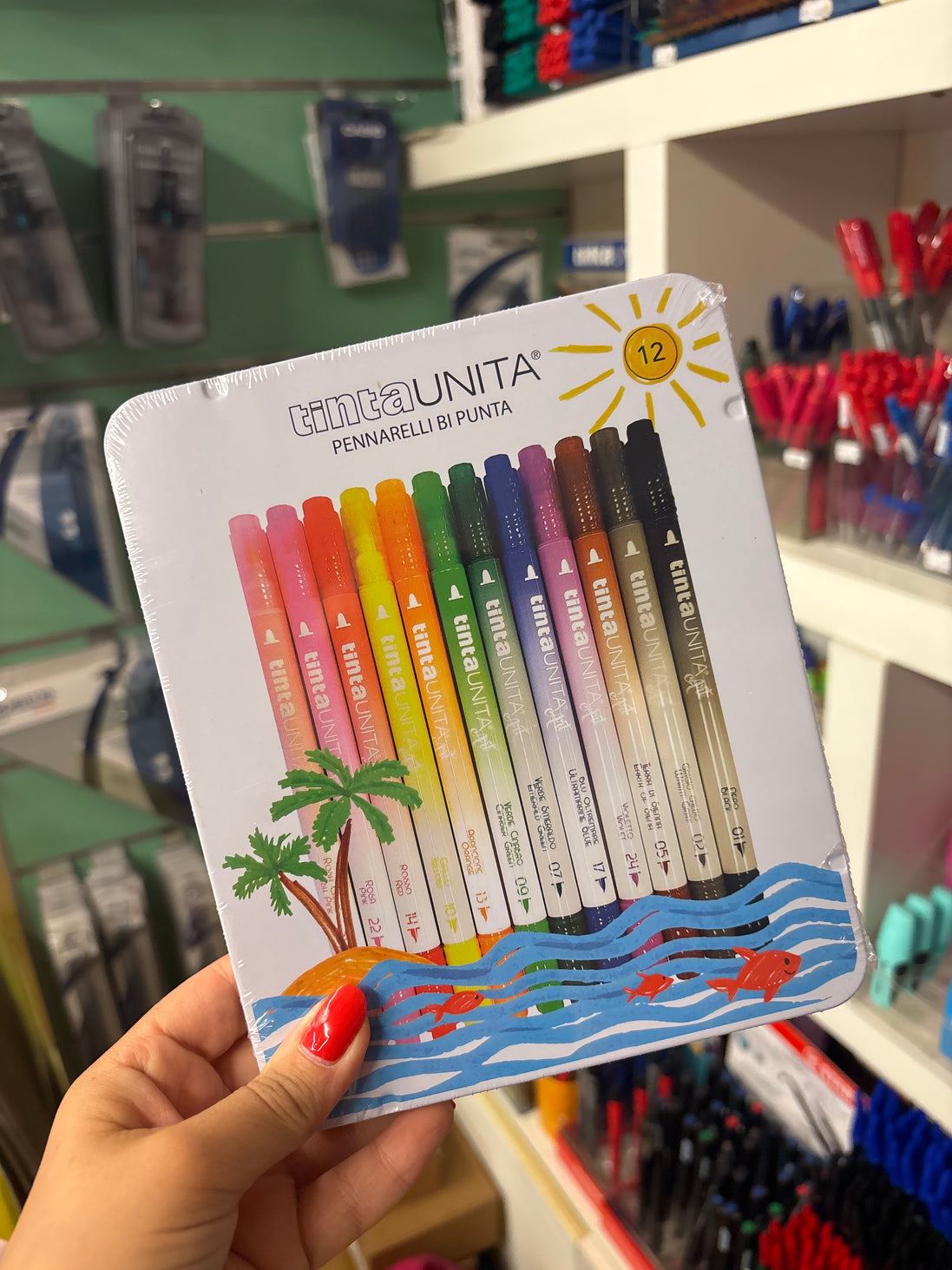Brush bi punta scatola metallo da 12 - Tinta Unita