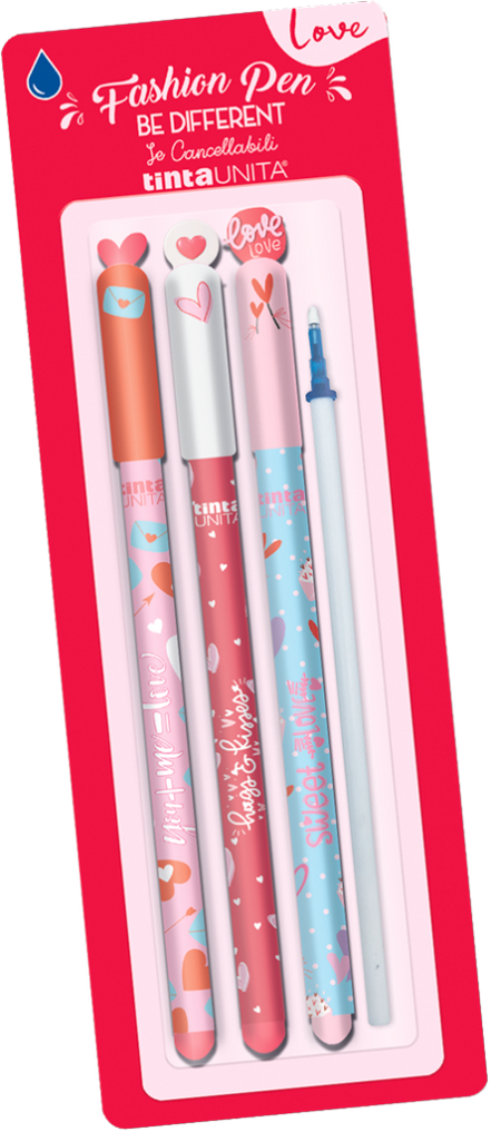 Set 3 Penne Cancellabili Love Tinta Unita – Scrivi, cancella e riscrivi con stile