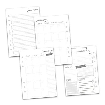 Calendario non datato per planner A5