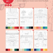 Album da colorare A4 Odelia ShopFronts - Colora, rilassati e crea opere uniche