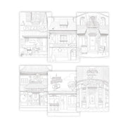 Album da colorare A4 Odelia ShopFronts - Colora, rilassati e crea opere uniche