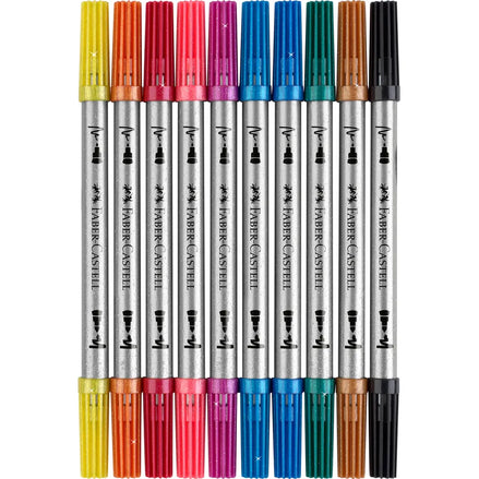 Set 10 Pennarelli Glitter Doppia Punta Faber Castell – Creatività che Brilla