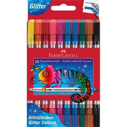 Set 10 Pennarelli Glitter Doppia Punta Faber Castell – Creatività che Brilla