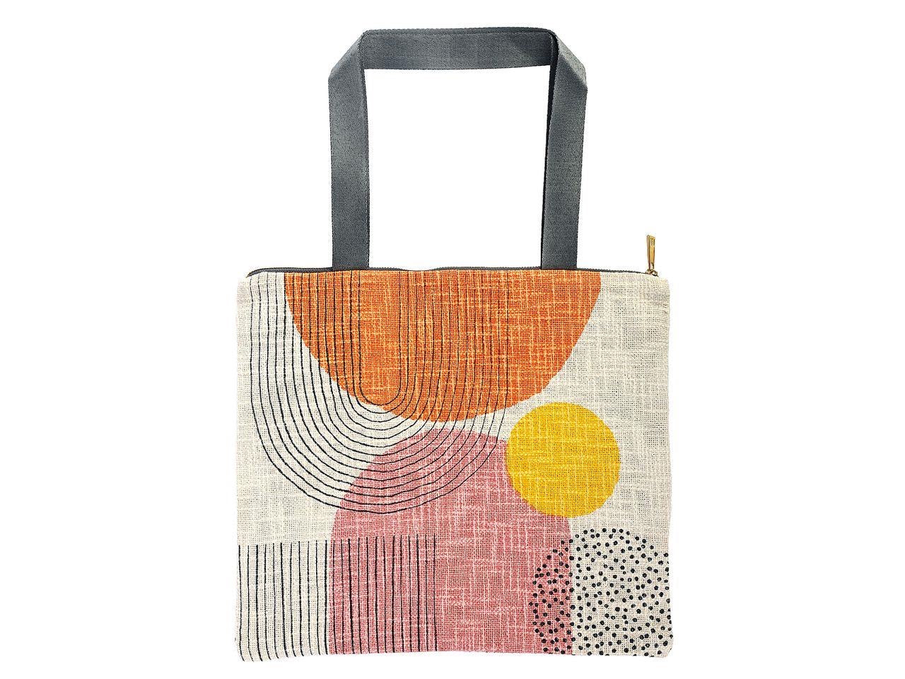 Shopper in Cotone Artebene – Motivo Geometrico Moderno e Spaziosa