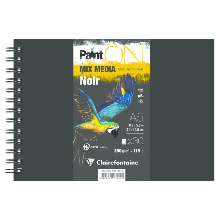 Album mixed media fogli neri ClaireFontaine