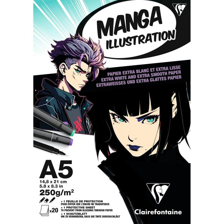Blocco Manga A5 carta Bristol 250g - Disegni manga precisi e professionali
