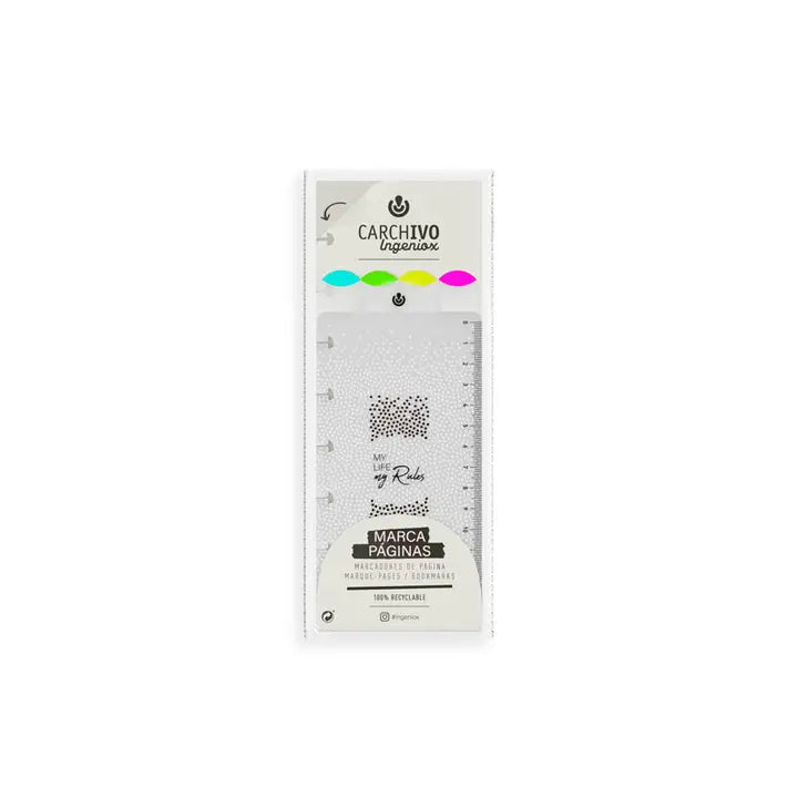 Segnalibri INGENIOX® neon con righello Carchivo - Segna, dividi e organizza con stile