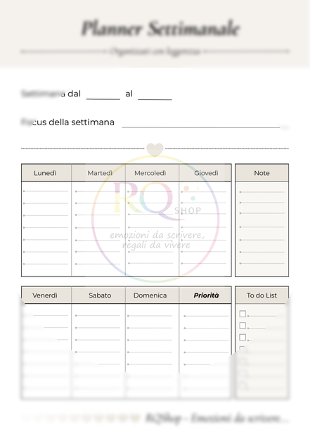 Planner Settimanale - Organizzati con leggerezza