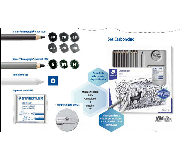Charcoal Set - Kit matite e carboncino Staedtler