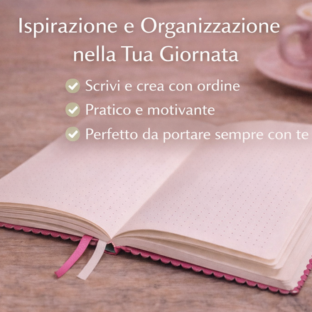 Taccuino Think Pink formato A5 con copertina vegana rosa e scritta decorativa, ideale per organizzare idee e progetti con stile creativo
