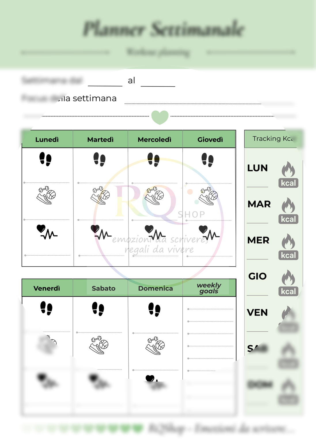 Planner Settimanale - Workout planning